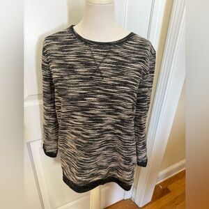 H&M Black and Cream Knit Top